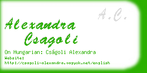 alexandra csagoli business card